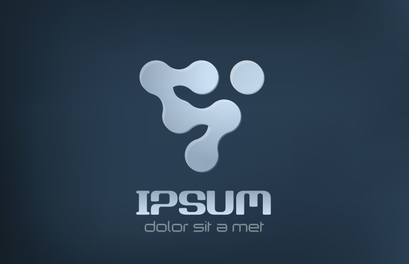 抽象技术元素的矢量标志设计