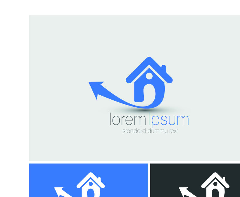 蓝色的创意房地产标志矢量设计