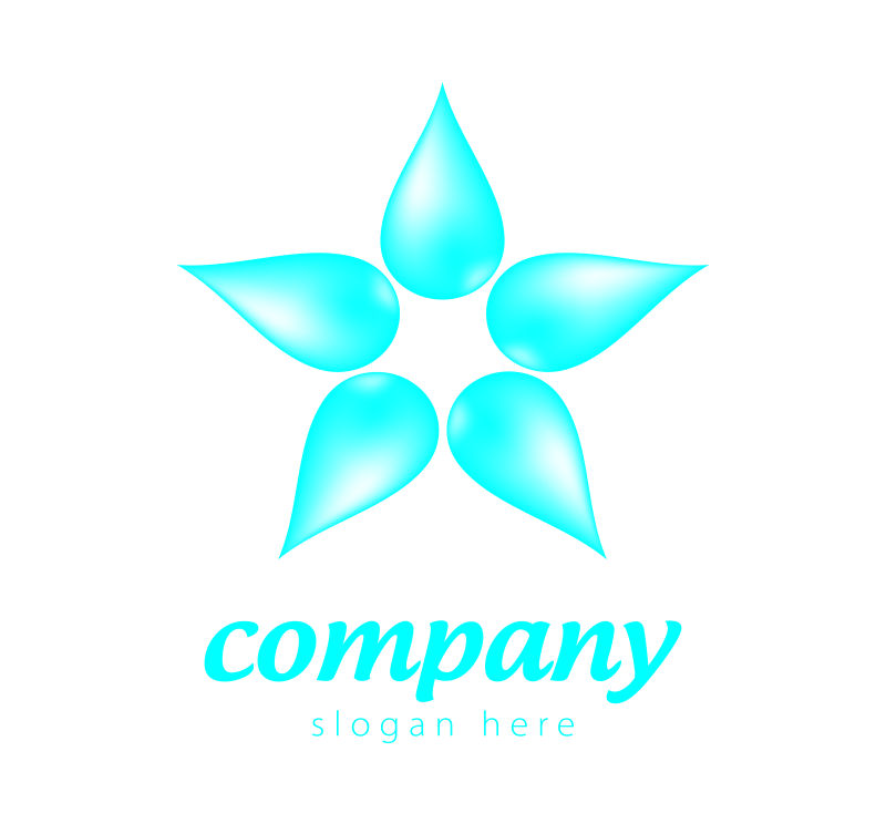 蓝色的创意水滴标志矢量设计