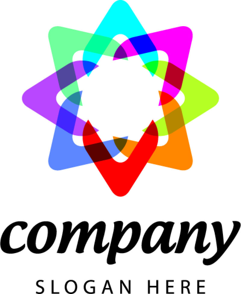 矢量的彩色星形公司标志