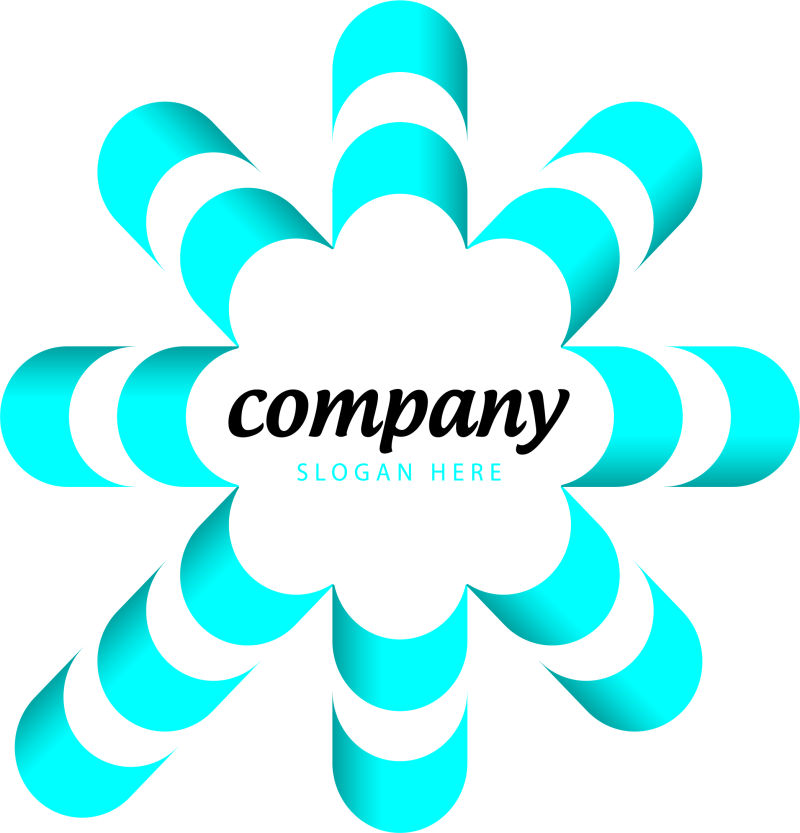 矢量的创意蓝色丝带标志