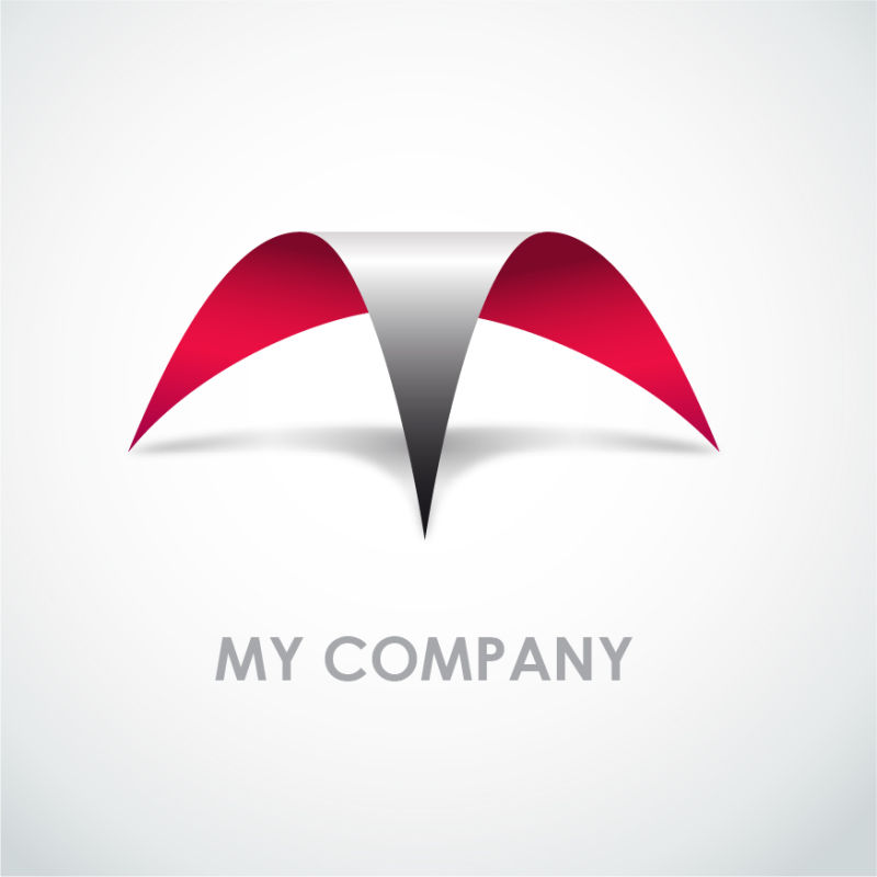 矢量的红色立体图案标志