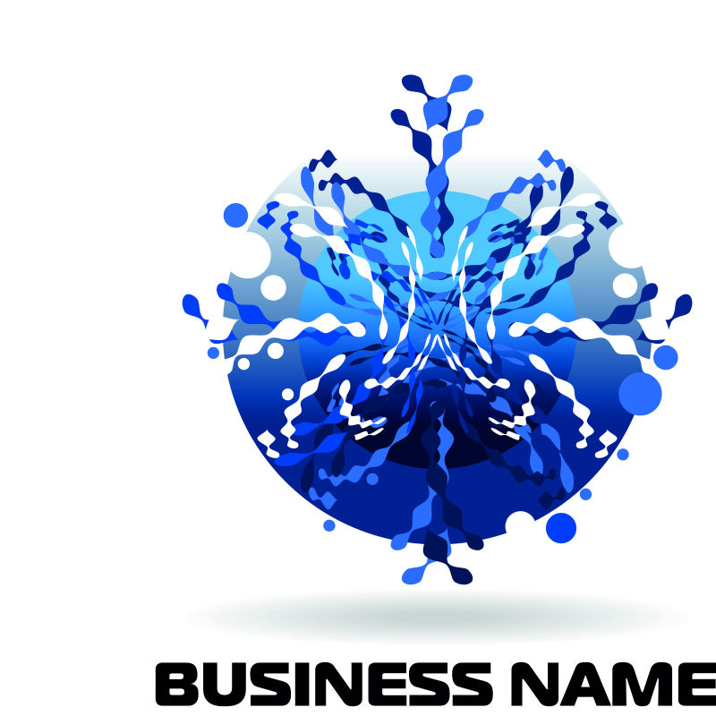 矢量蓝色抽象元素标志