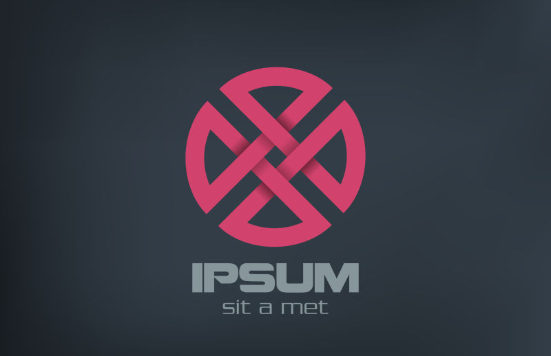 矢量红色抽象logo与图标