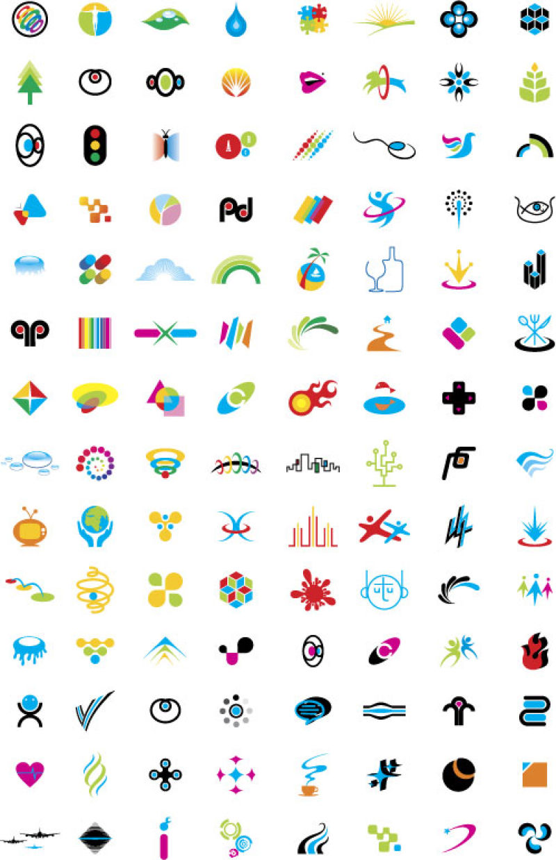 抽象矢量简约彩色图标设计