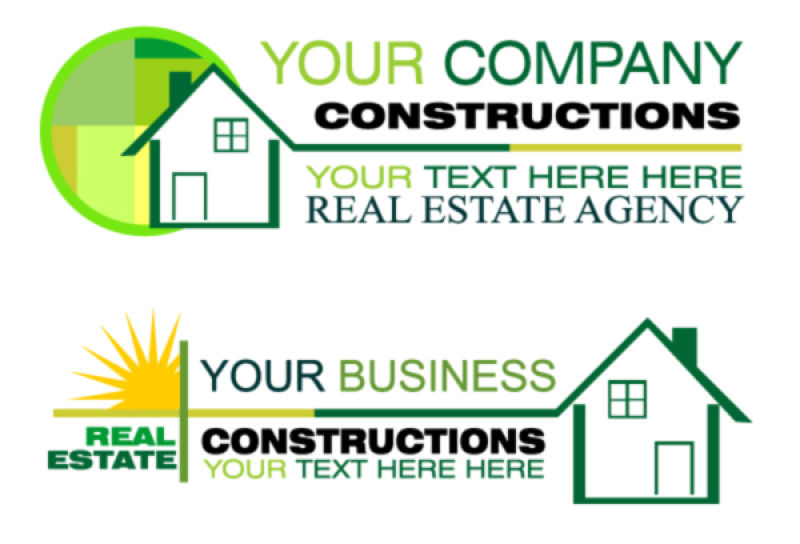 矢量的绿色房地产标志