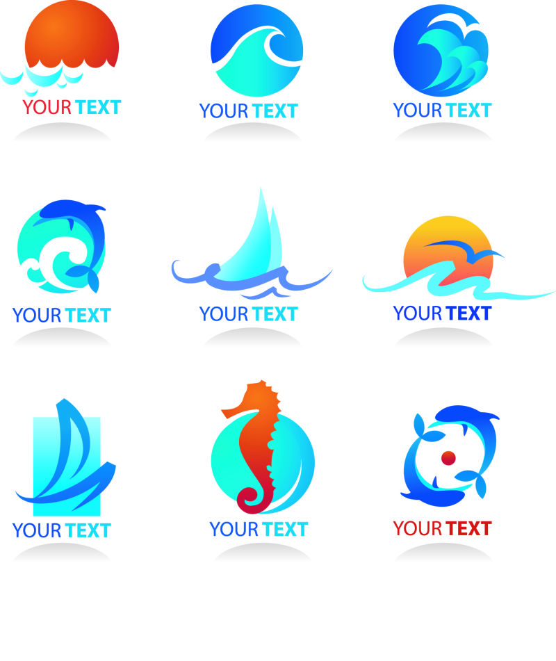 抽象海洋图标矢量设计