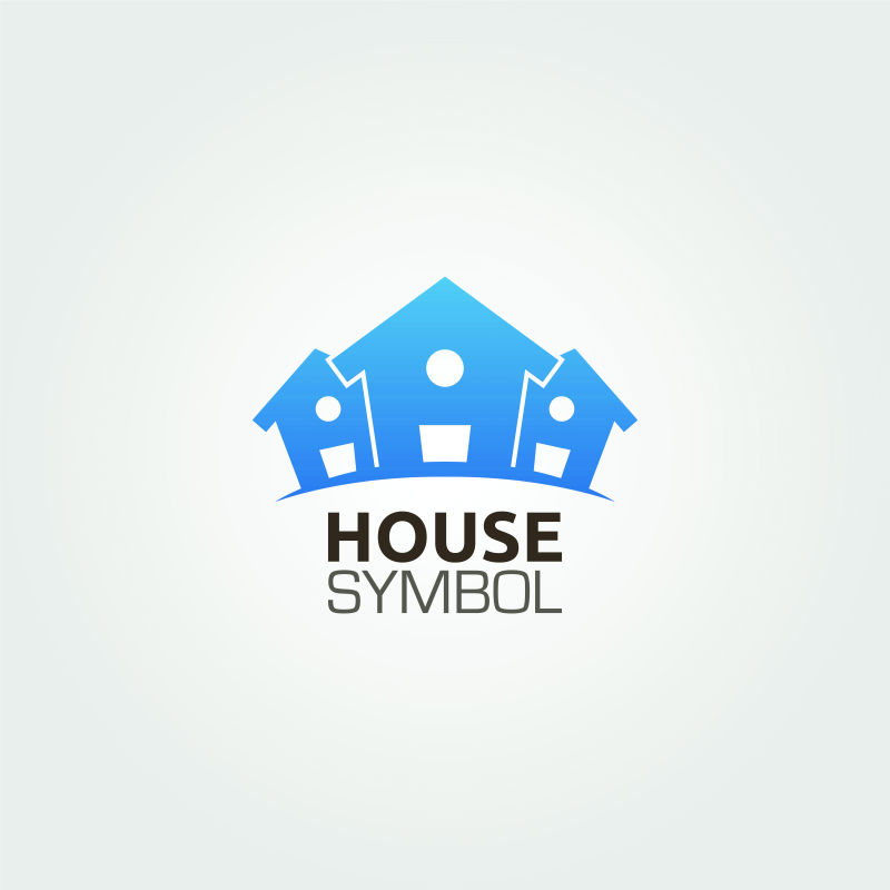 蓝色建筑标志矢量设计