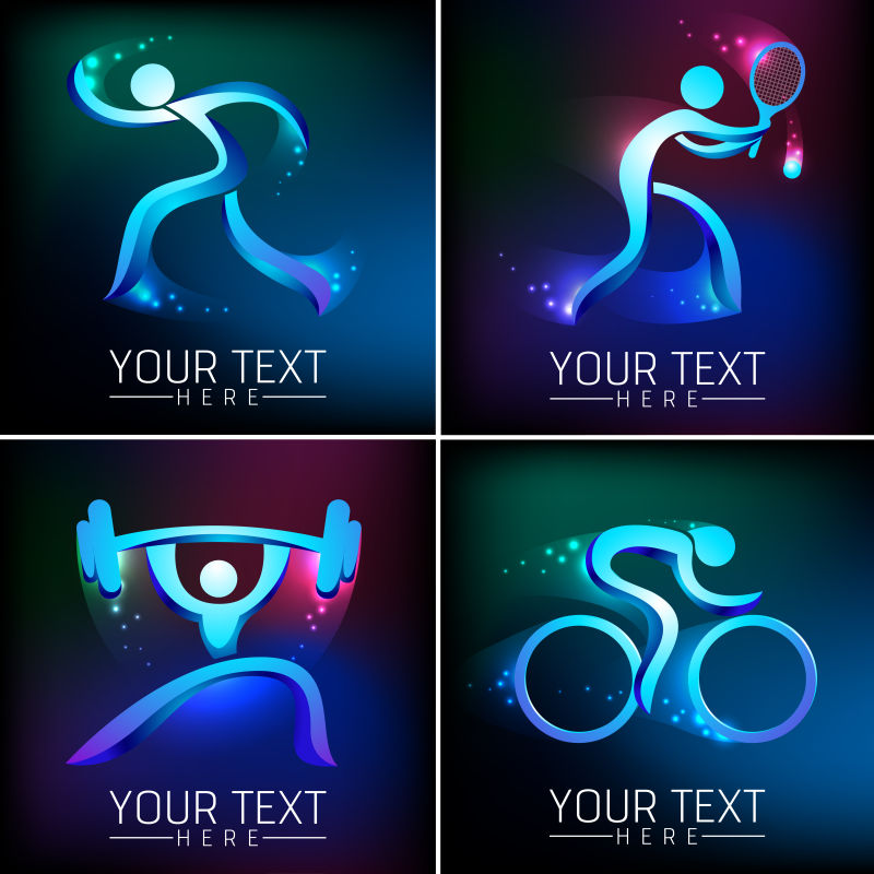 创意象形健身标志矢量设计