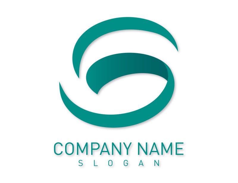 矢量绿色抽象公司标志设计