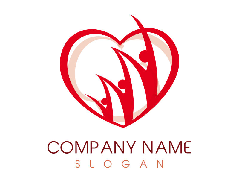 创意矢量红色团队概念标志设计