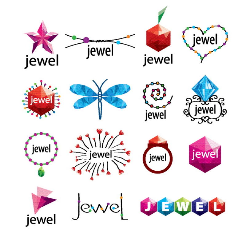 创意矢量抽象宝石概念标志设计