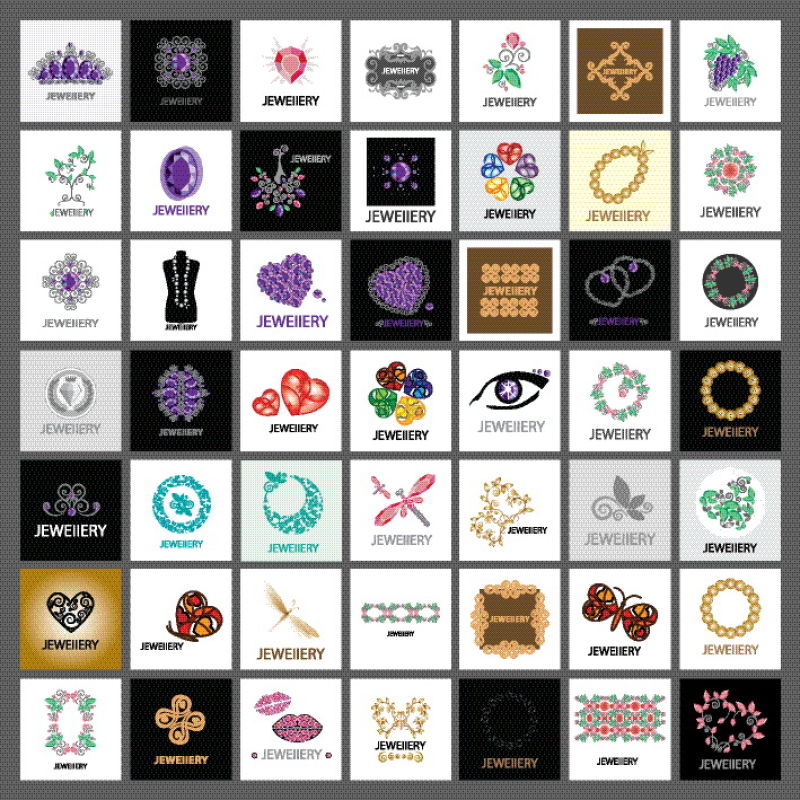 创意矢量抽象花卉装饰的古典图标设计