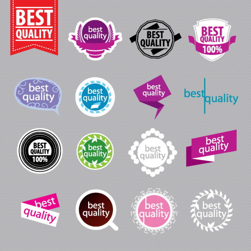 创意矢量产品质量主题的标签设计
