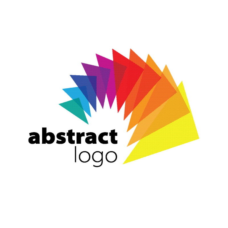 创意矢量彩色三角标志设计