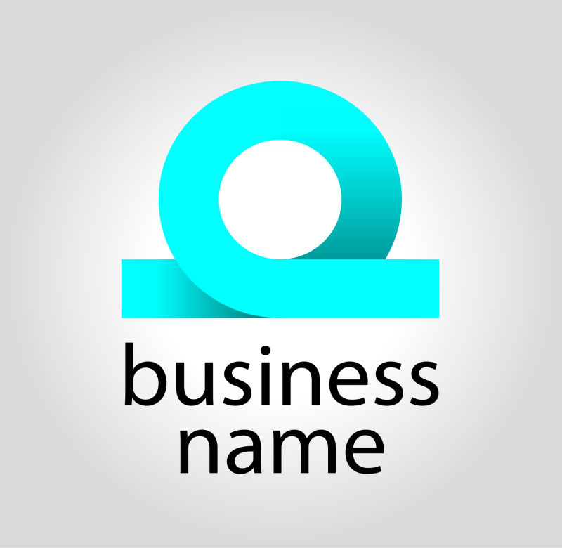 创意矢量抽象蓝色圆环标志设计