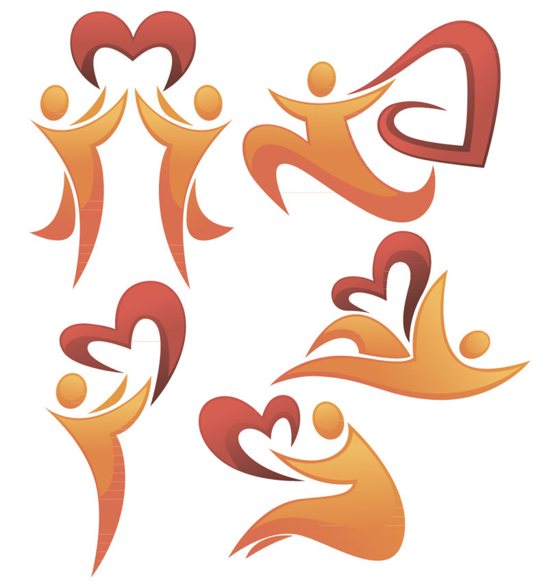 创意矢量棕色恋人概念图标设计