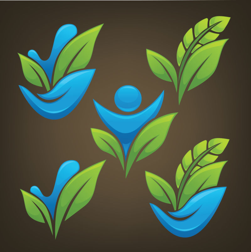 矢量保护生态主题的抽象标志设计