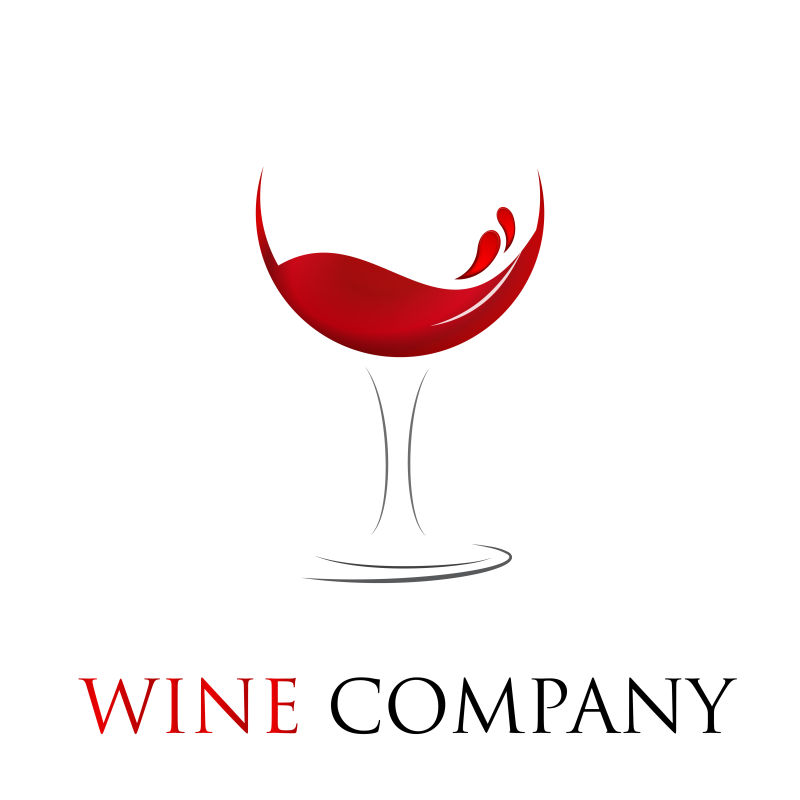 抽象矢量红酒元素图标设计