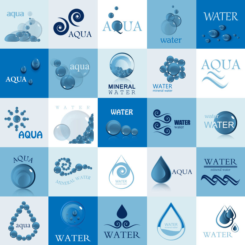 矢量水元素的图标设计