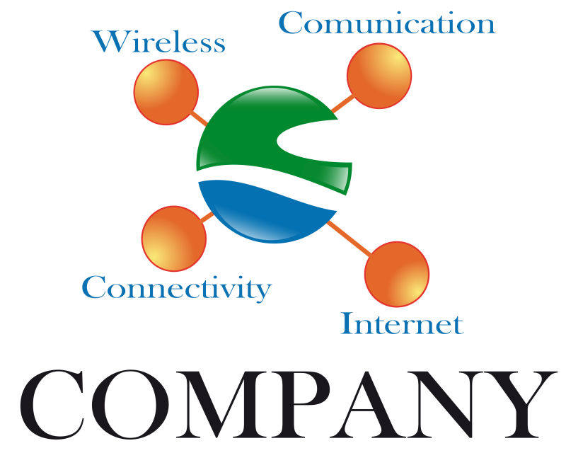 抽象矢量无线技术标志设计
