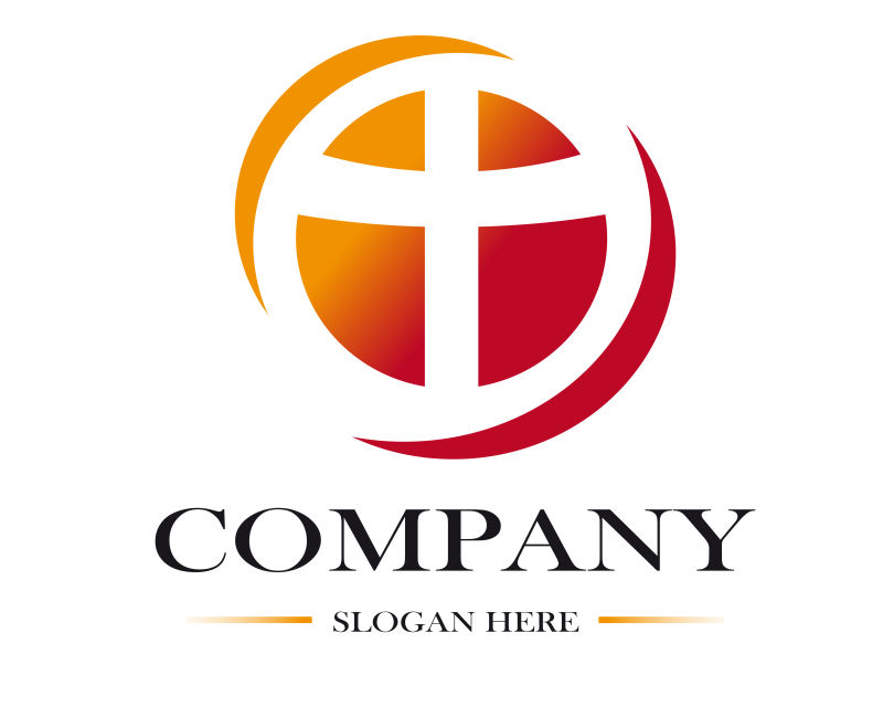 抽象矢量红色十字元素标志设计