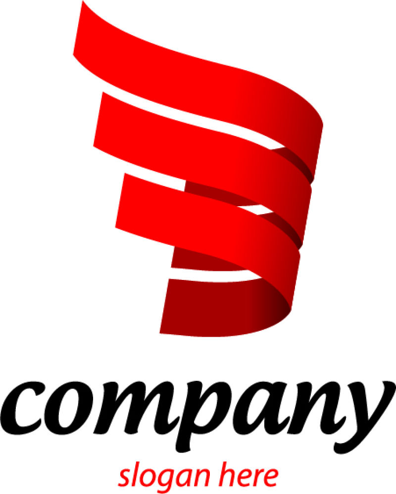 矢量红色条形logo与图标