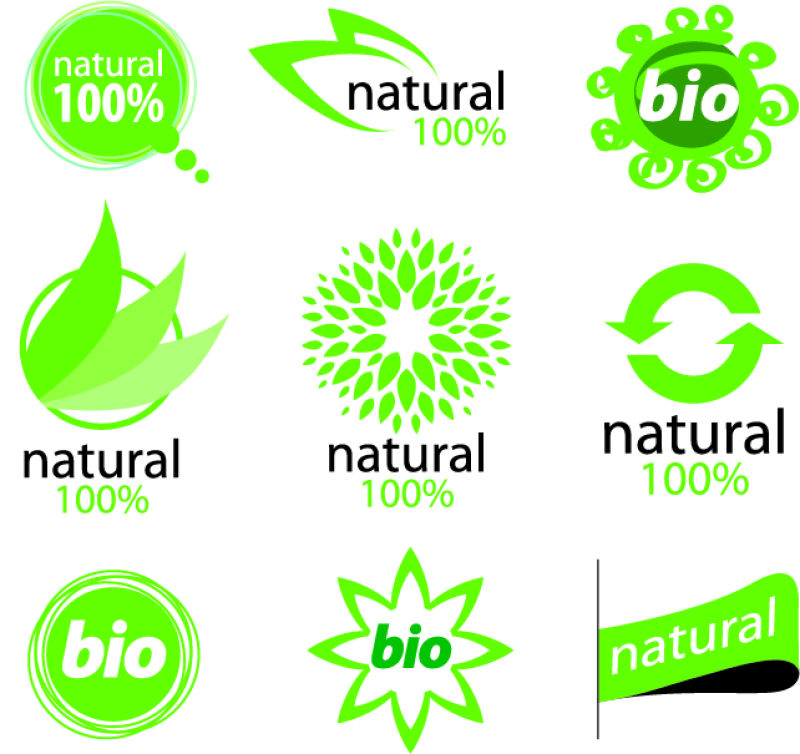 矢量绿色形状logo与图标