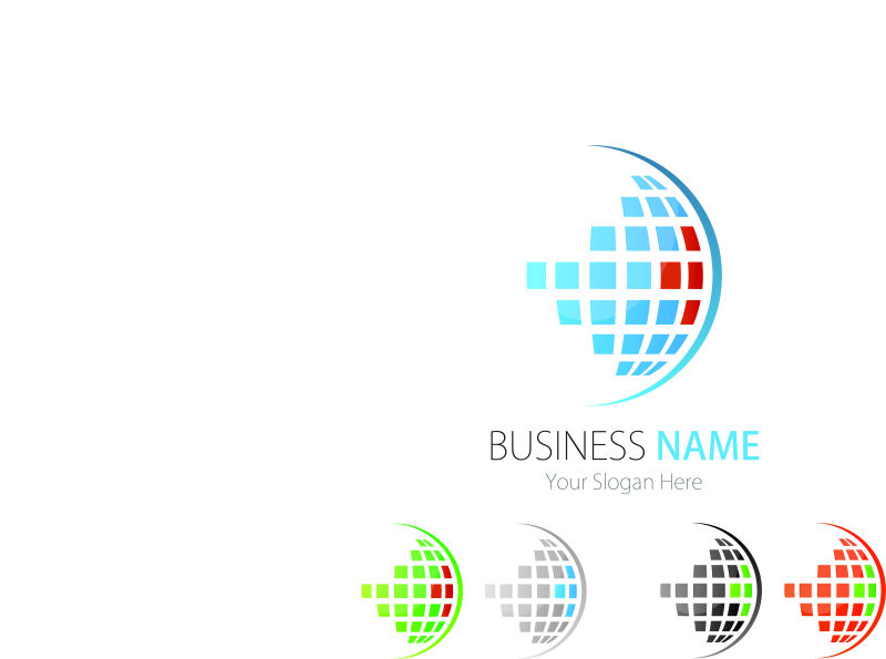 抽象矢量现代球形标志设计