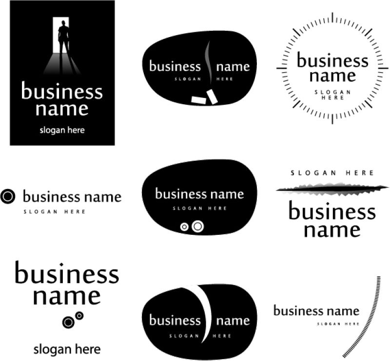 创意矢量抽象黑色优雅标志设计