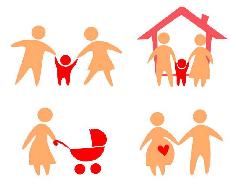 创意矢量家庭概念图标设计
