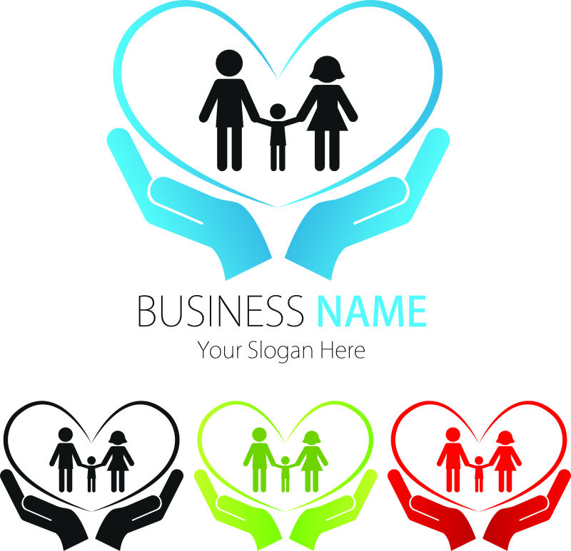 创意矢量现代家庭概念标志设计