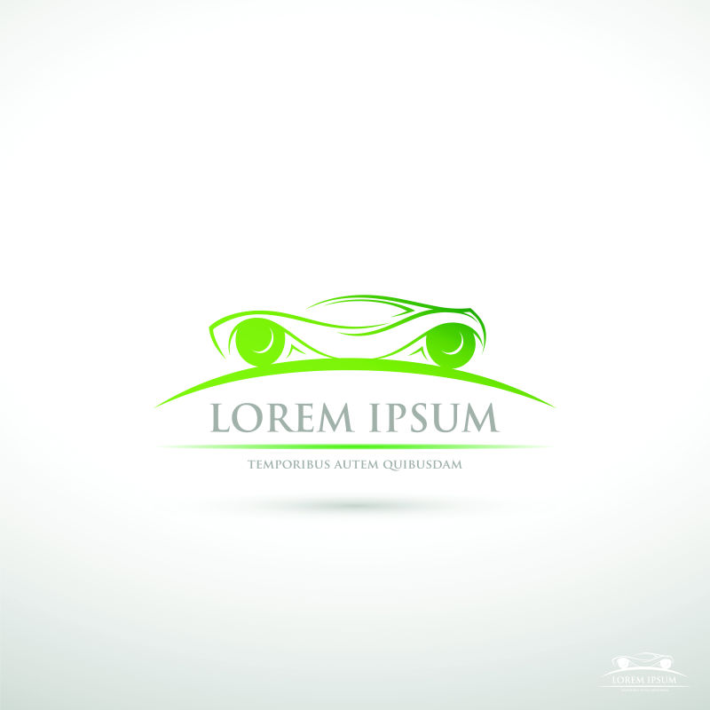 抽象矢量绿色赛车的标志设计