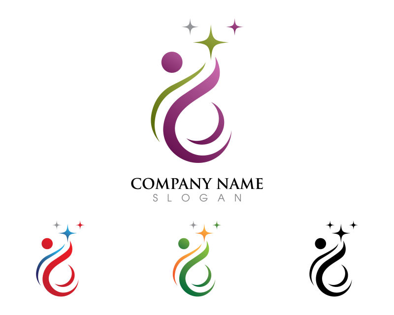 矢量健康生活logo与图标