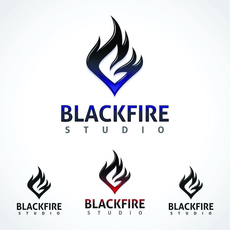 黑色消防工作室图标矢量图