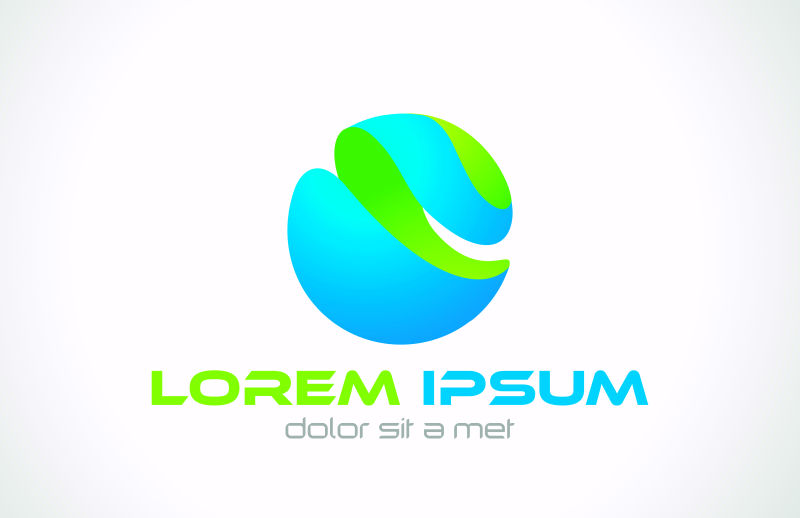 抽象矢量彩色圆形标志设计