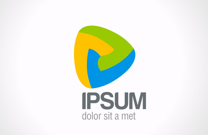 创意矢量几何循环三角标志设计