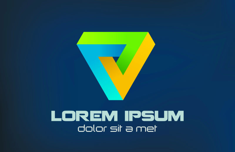 创意矢量彩色矛盾三角标志设计