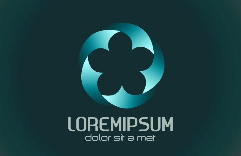 创意矢量几何花型标志设计