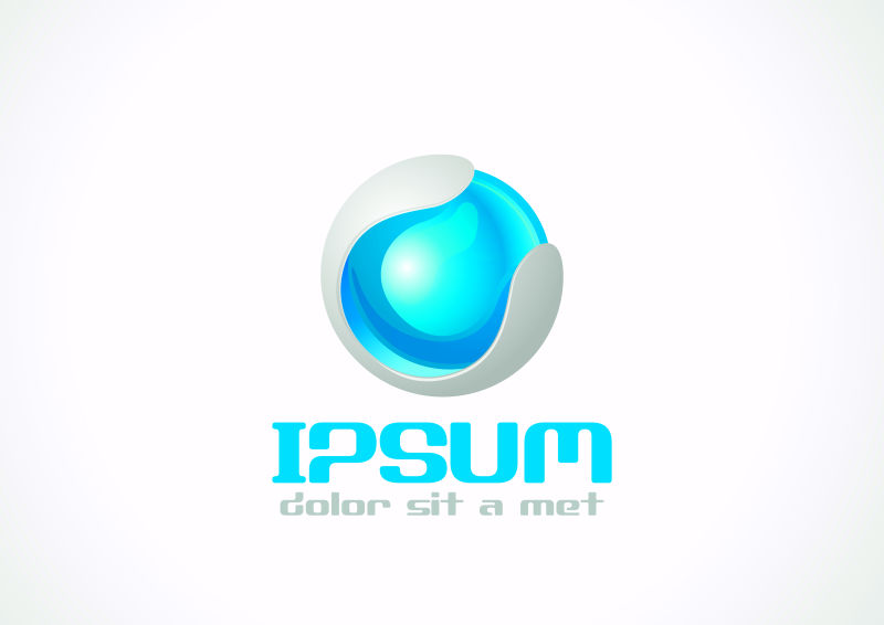 创意矢量蓝色立体标志设计