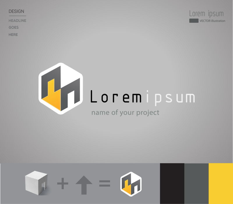 创意矢量立体几何图标设计