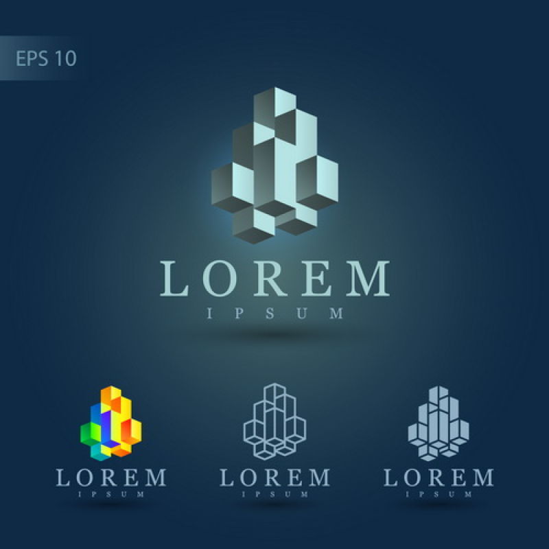 矢量的抽象三维标志