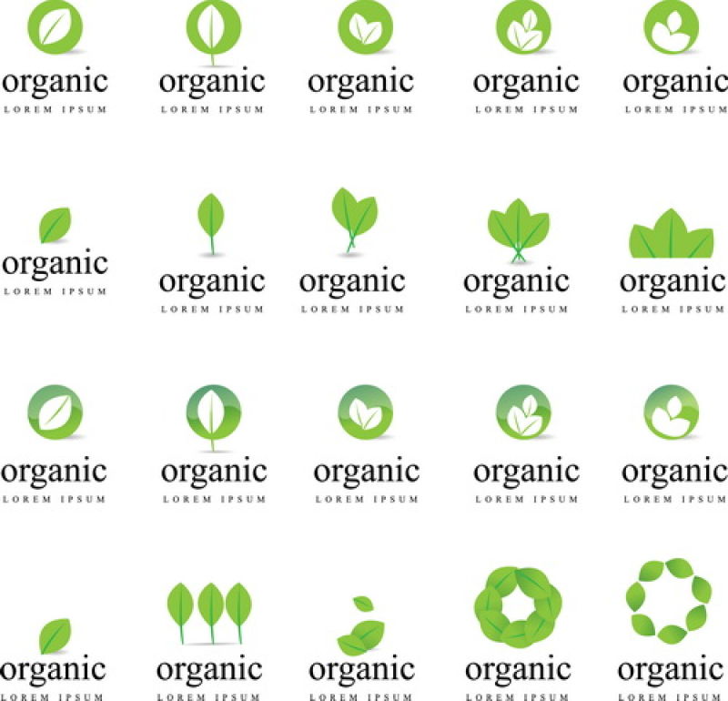 抽象的绿色生态标志矢量设计