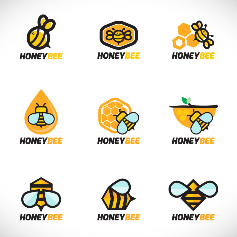 创意的小蜜蜂标志矢量设计