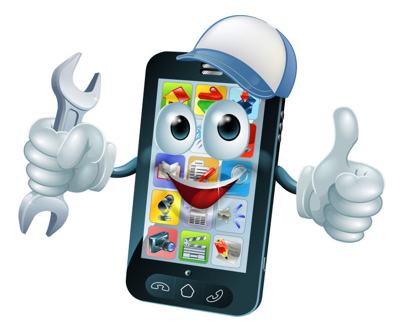 创意矢量现代手机维修服务设计插图