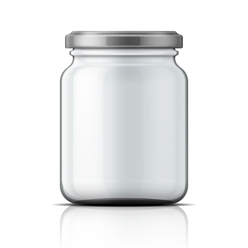抽象矢量空白玻璃罐设计
