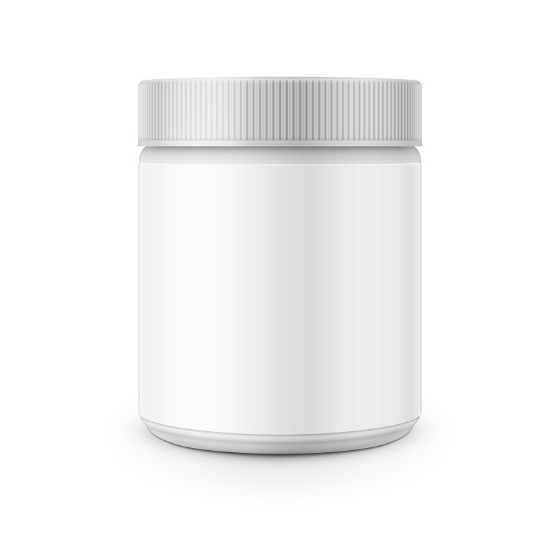抽象矢量白色塑料罐设计