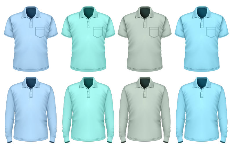 创意矢量男士马球衬衫设计