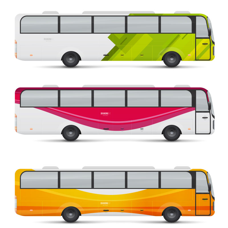 卡通的大客车矢量插图