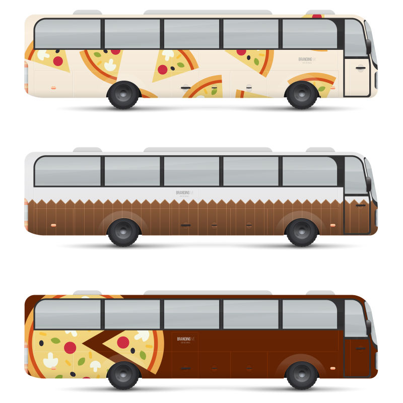 大型客车插图矢量设计